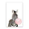Zebra Animal bubblegum canvas wall art (unframed) - Bump & Born